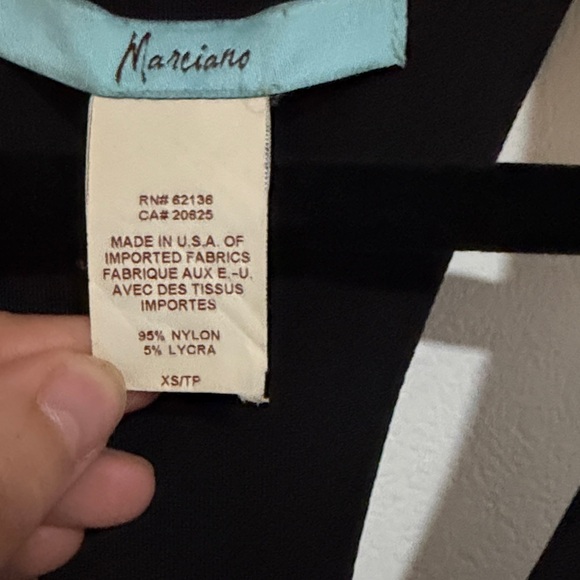 Marciano Black Sleeveless Halter Top with Turquoise Trim - Picture 2 of 3